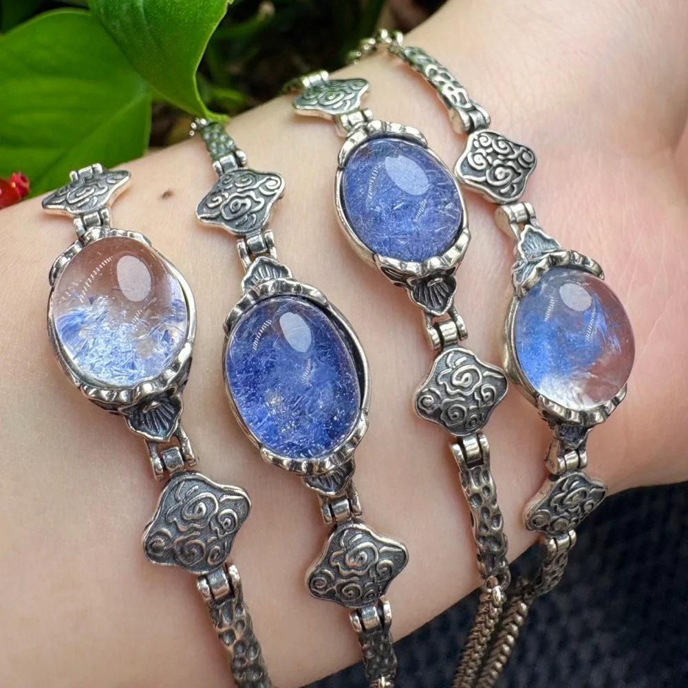 

11MM Natural Dumortierite Bead Bracelet Fashion Crystal Gemstone Jewelry Reiki Healing Gift For Women 1pcs
