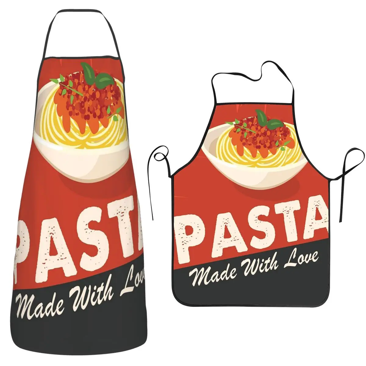 Italian Pasta Spaghetti Meatballs Design Aprons Chef Cooking Tablier Bib Kitchen Cleaning Pinafore for Women Men Gardening