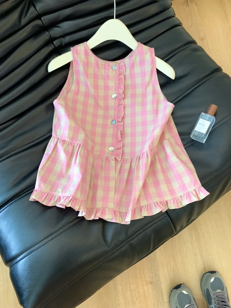 

Летний уникальный женский жилет Svel с широкими бретелями, клетчатый топ, модный дизайн на пуговицах Ele Sle