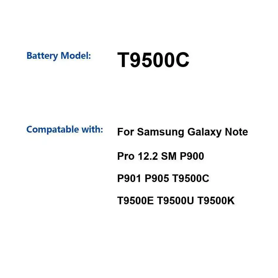 

9500Mah For Samsung Galaxy Note Pro 12.2 SM P900 P901 P905 T9500C T9500E T9500U T9500K Tablet Battery Reliable Power