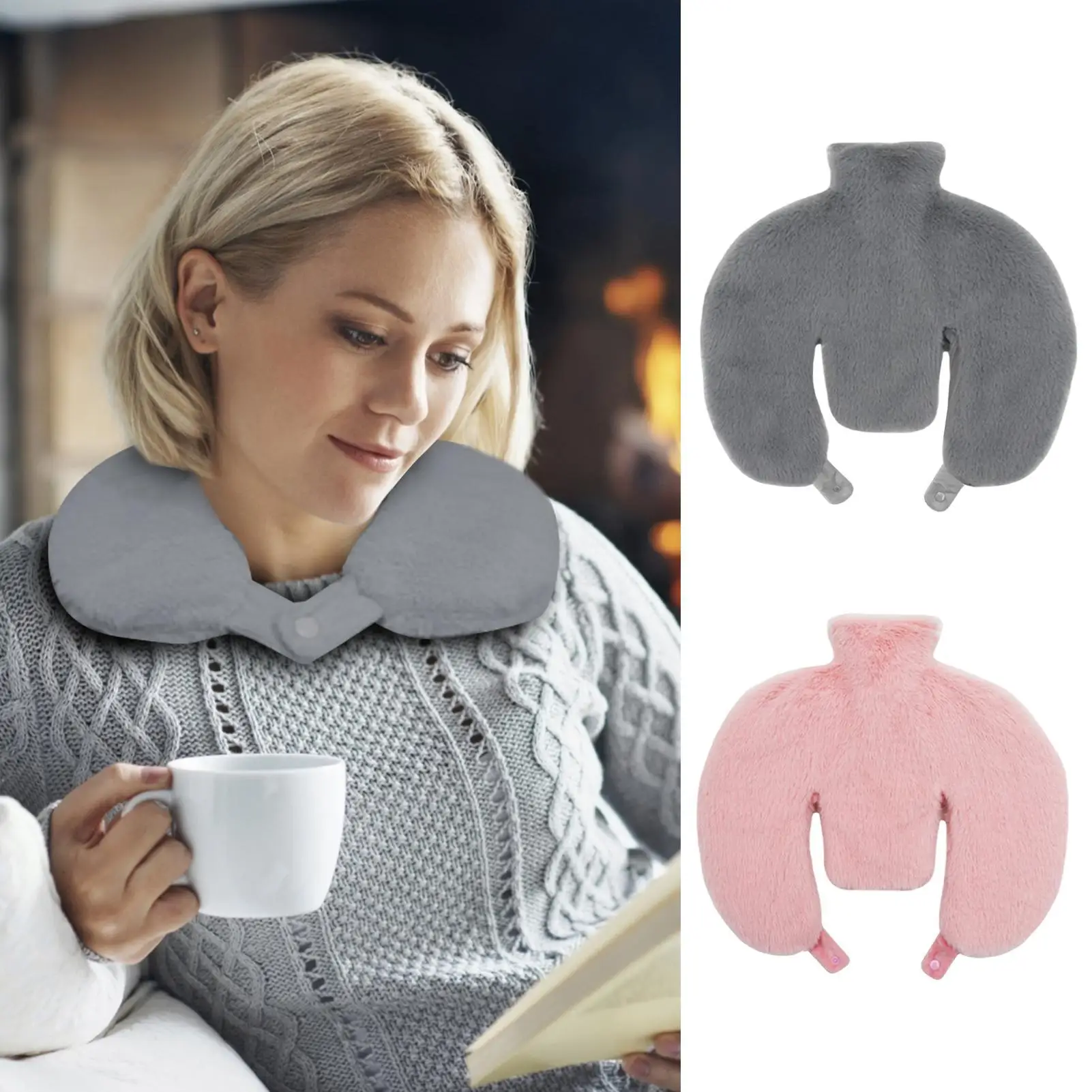 

Сумка для теплой воды на шею, мягкая герметичная съемная U-образная зимняя повязка на шею с подогревом для зимы, холодной погоды, мамы, старшего возраста, спины, плеч