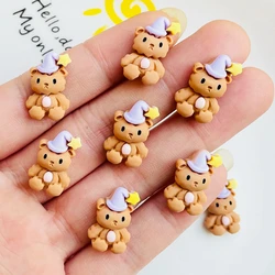 20Pcs New Kawaii Cartoon Christmas Bear Flat Back Resin Statue Scrapbooking DIY Jewellery Hairpin Accessories Decorate Craft A92