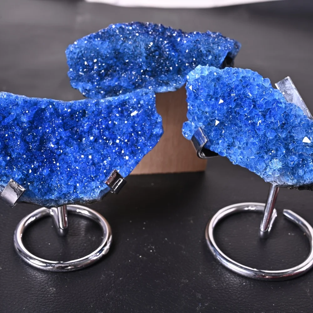 1pc 20-150g Unique Blue Crystal Cluster, Irregular Shape, Perfect for Collectors, Crystal Lovers and Decorative Display