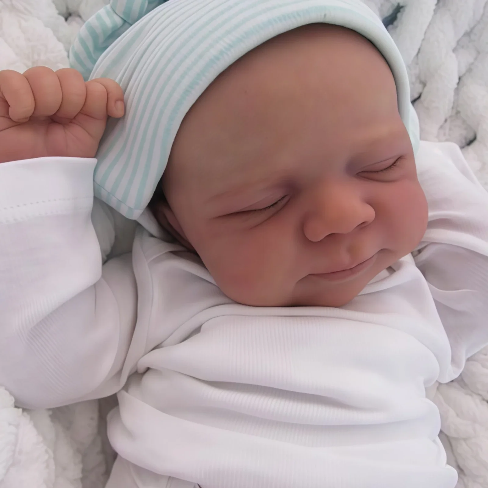 Risbecko Muñeca Reborn de 19 pulgadas, ya pintada, terminada, hecha a mano, bebé Preemie, recién nacido, juguete para niños, regalo, muñecas para niñas