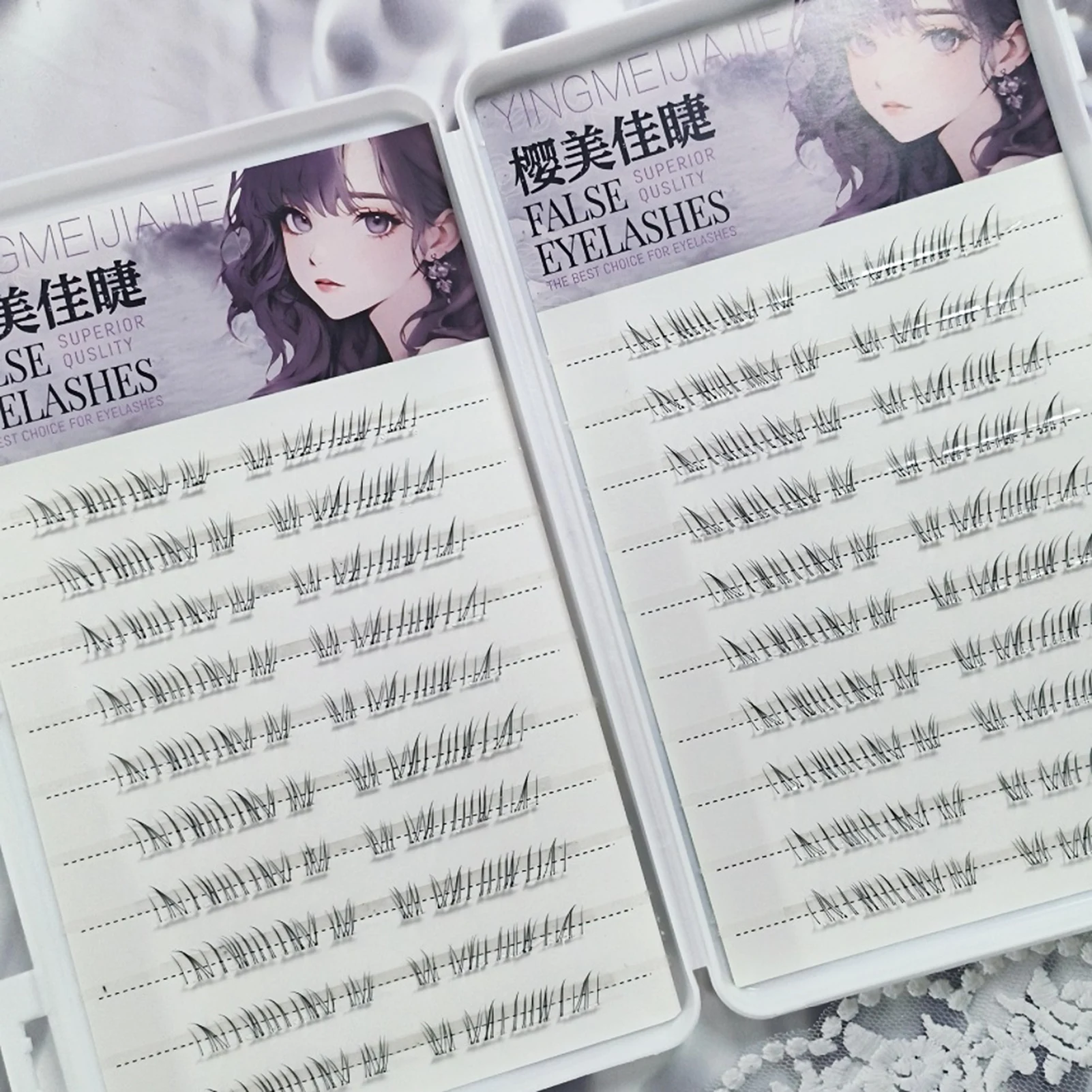 接着剤不使用の下まつげクラスター 5-7 ミリメートル DIY セグメント化されたナチュラル下まつげマンガ下まつげ自己粘着まつげメイクアップツール