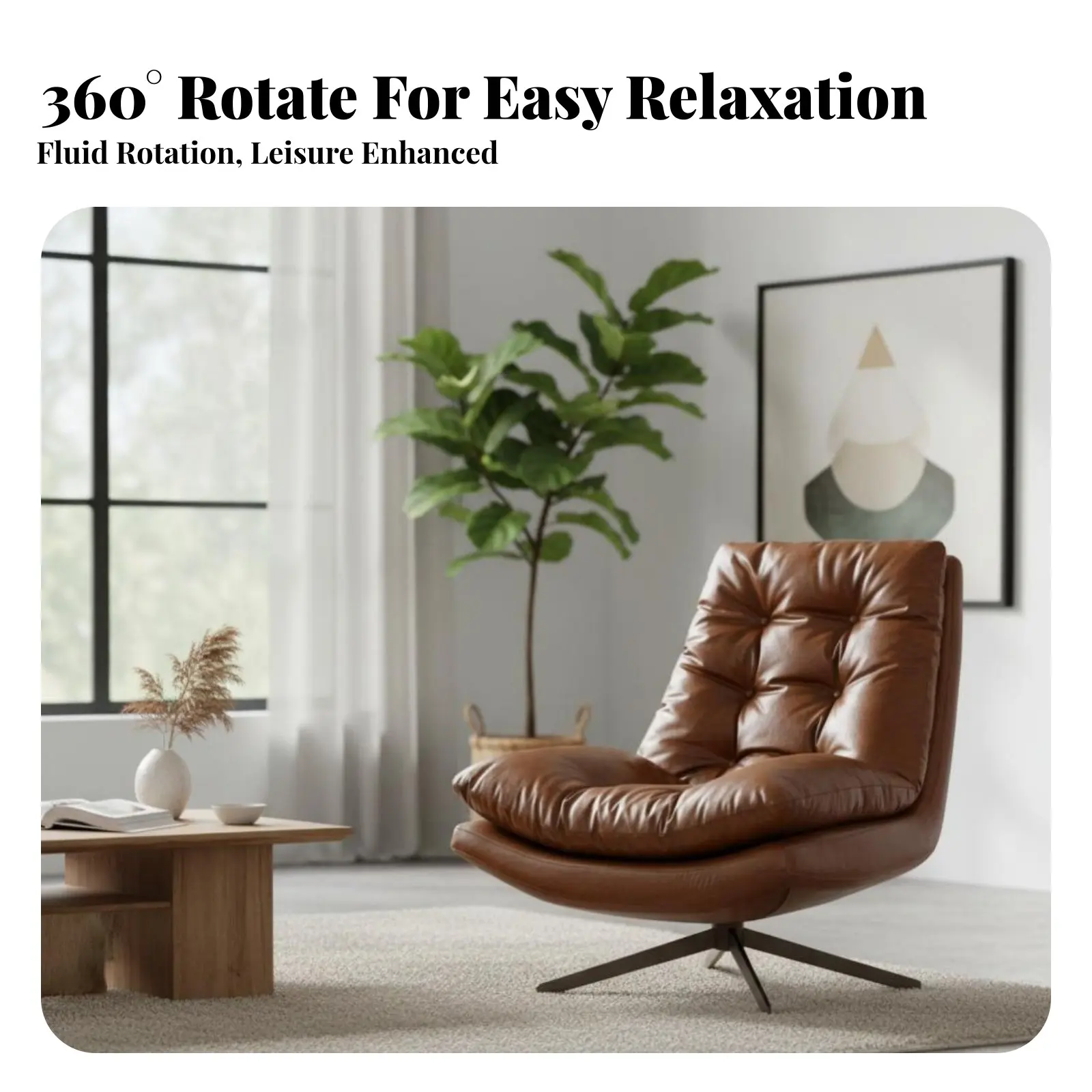 

Вращающееся кресло с обивкой в винтажном стиле, современный дизайн, глубокое сиденье для владельцев дома