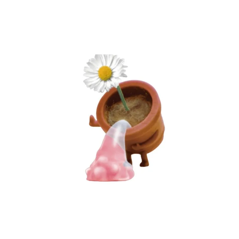 Planting flower pots fall to the ground potted plant Ornament novelty toy Gashapon