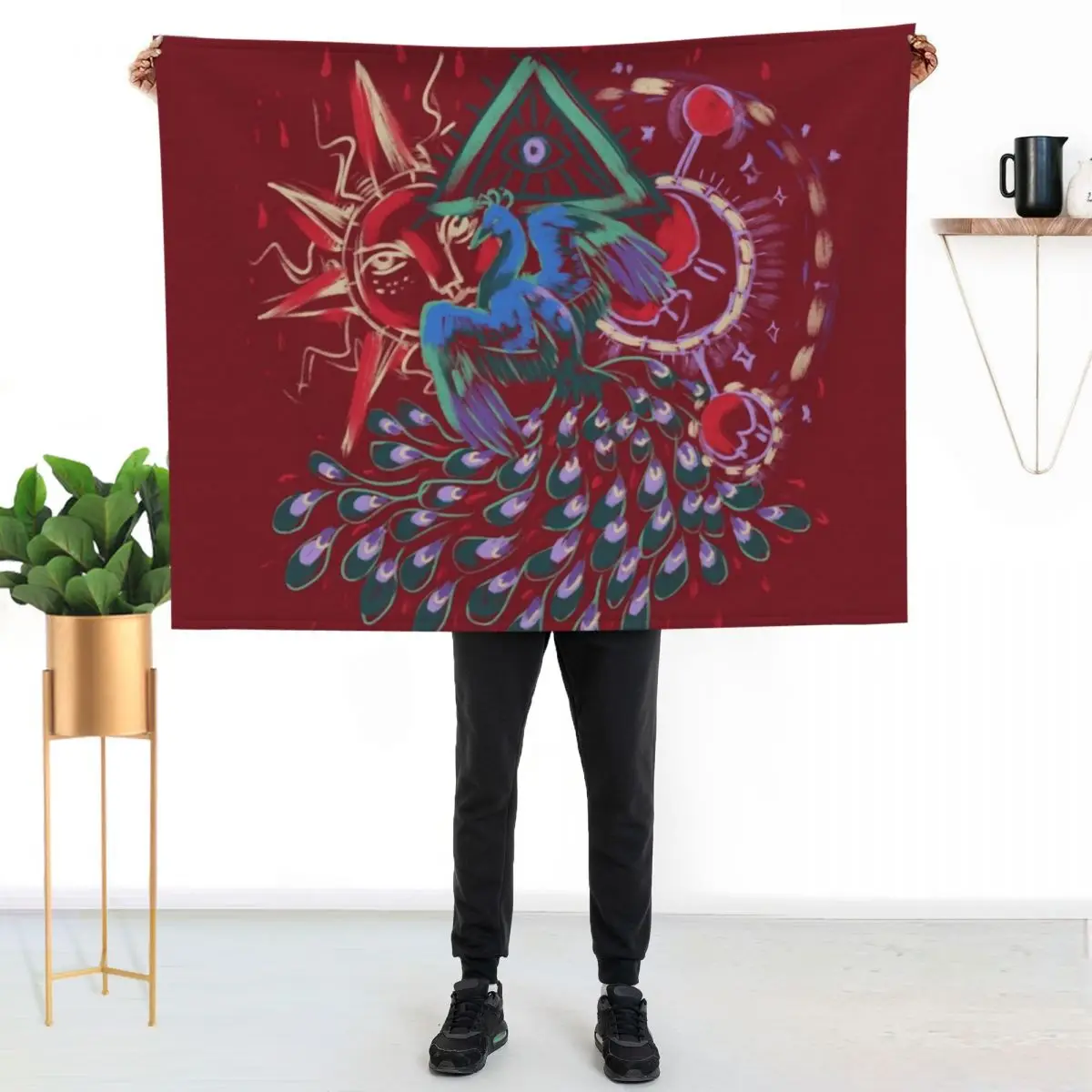 Mollymauk Back of Coat Grunge Style Throw Blanket Beautifuls Bed covers Single for babies Furrys Custom Blankets