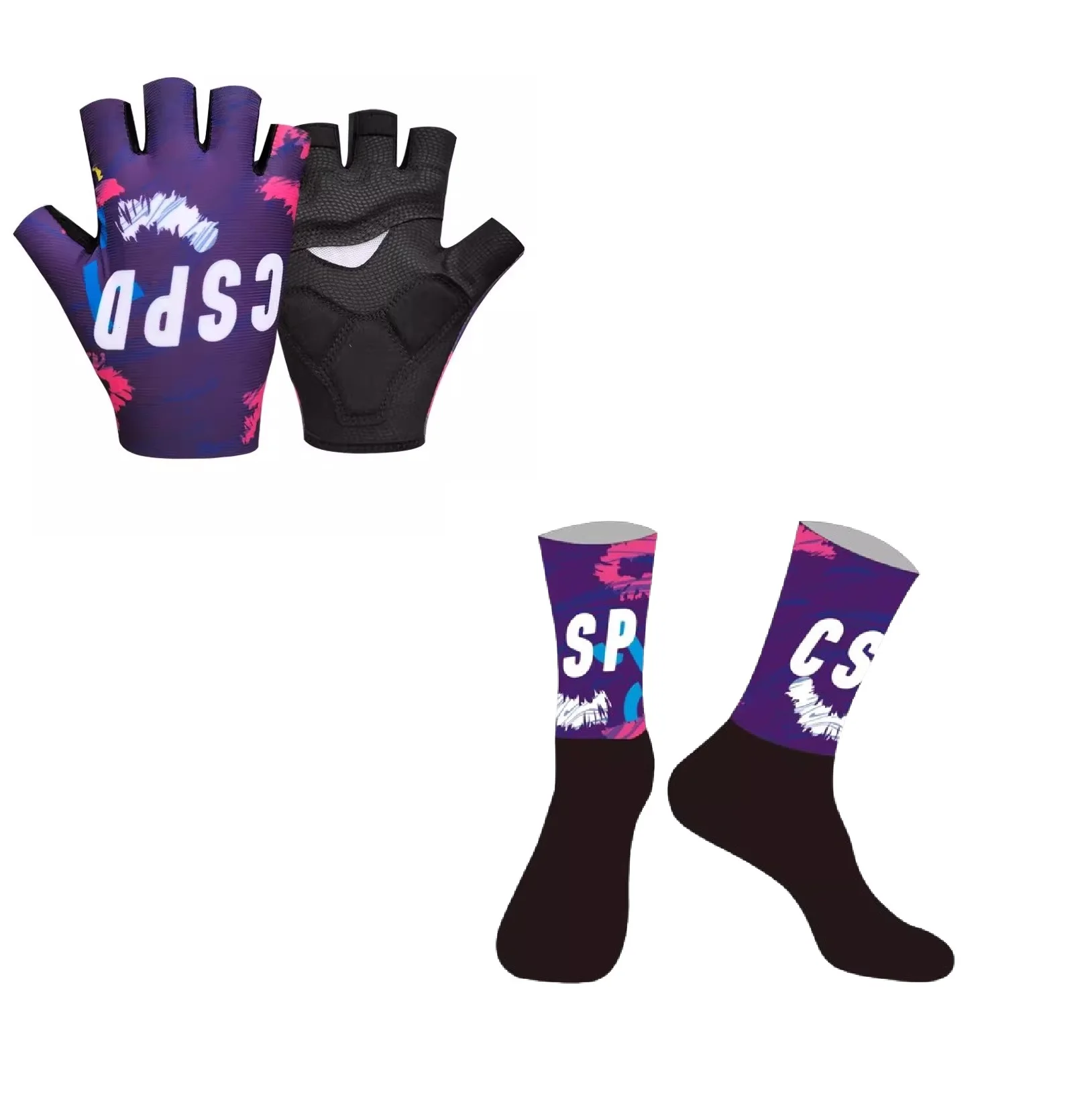 

CSPD Team C02 одна пара велосипедных перчаток на полпальца + одна пара велосипедных носков