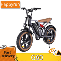 HAPPYRUN G60 Electric Bike 20 inch Fat Tire E-Bike 48V 750W Brushless Motor 48V 18Ah Removable Battery 25km/h Max Speed Bicycle