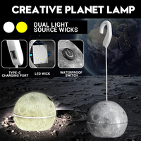 LED Night Light Outdoor Camping Atmosphere Night Light 3D Planet Moon Lamp Creative Indoor Decor Hanging Lamps For Children's