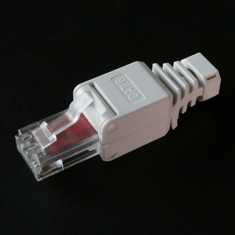 White RJ45 Tool-less Connector No Crimp Connectors CCTV Ethernet Cable Head Plug