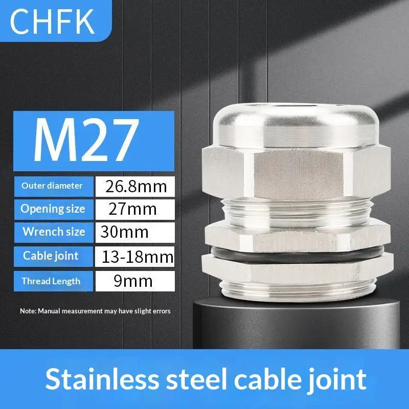Stainless Steel Cable Glands Waterproof Leakproof for Outdoor Public Facility Electrical Wiring Installation Projects
