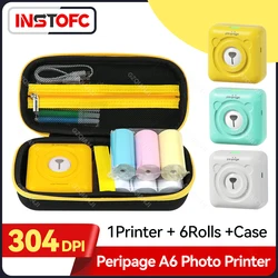 Peripage Original 304dpi A6 Thermal Photo Printer Mini Portable Bluetooth Pocket Printers Color Yellow Mobile Android IOS Giftst