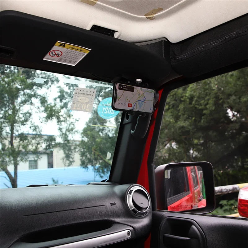 

OB-Front Door Top Grab Handle For Jeep Wrangler JK 2007-2017 Door Handle With Phone Holder