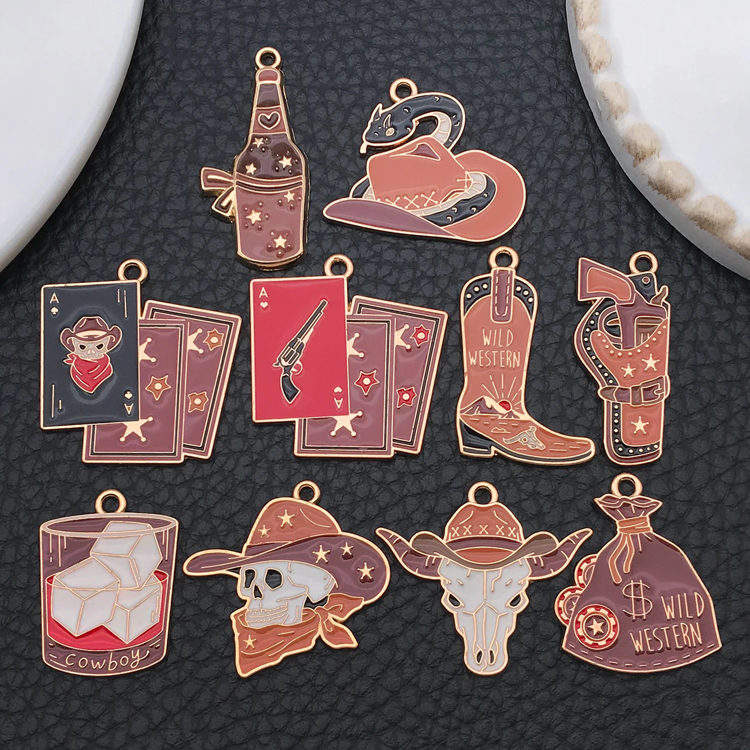 

30pcs Western Cowboy Charms Alloy Western Horse, Cowboy Hat, Cowboy Boots, Bull Head Pendants for DIY Jewelry Making Accessories