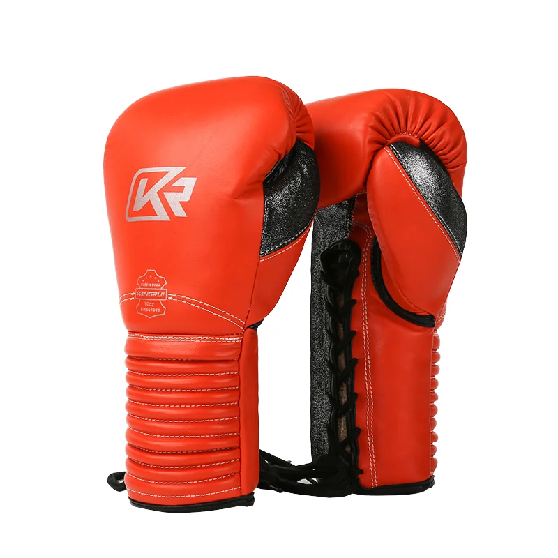 Pro Training Boxing Gloves Men Women Leather Sparring Gloves Heavy Punching Bag Focus Mitts Ventilated Palm Multi-Layered