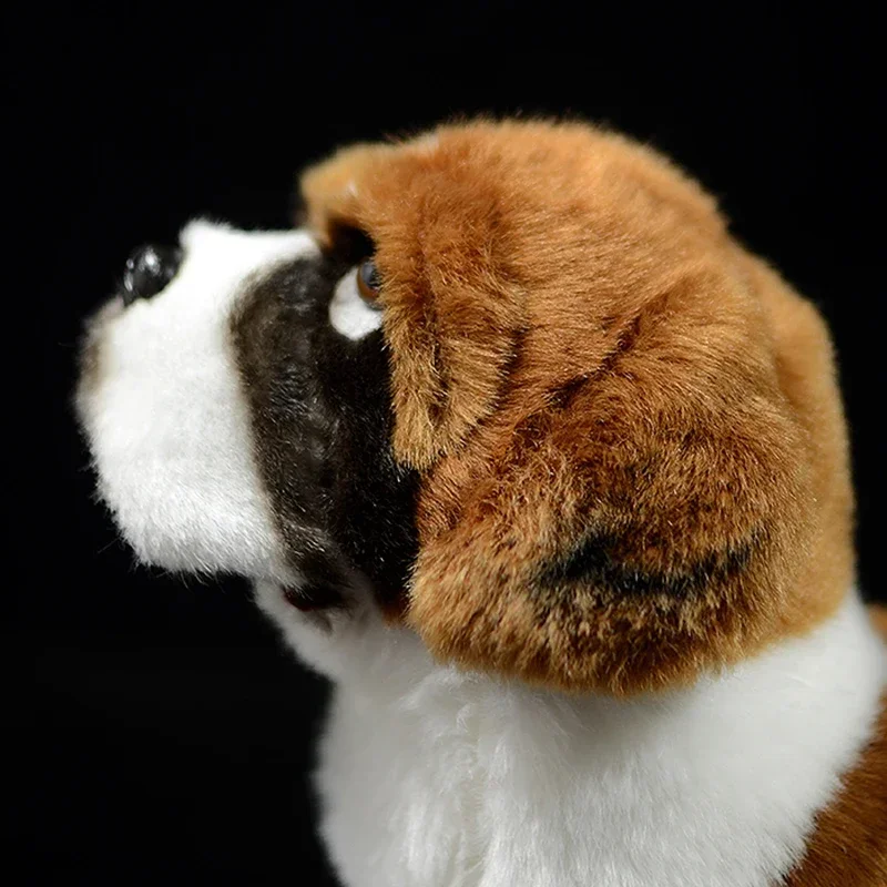 Cute Simulation Saint Bernard Stuffed Plush Toy Doll Canis Lupus Familiaris Dog Real Life Animal Model For Kids New Year Gift