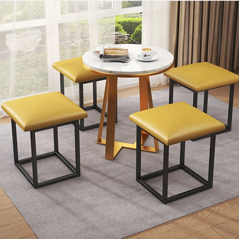 Nordic Furniture For Home 5 In 1 Sofa Soft Stool Rubik\'s Cube Folding Stool Living Room Coffee Table Chairs For Kitchen  Stools