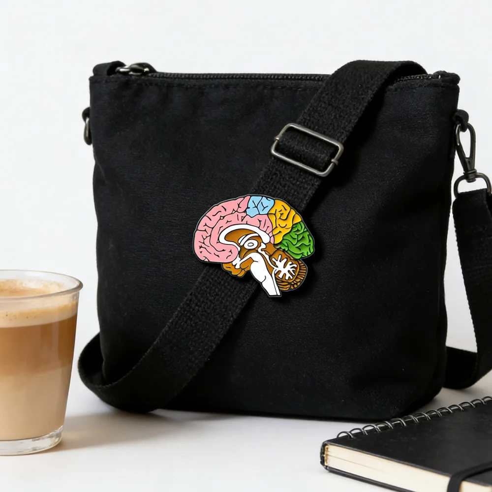 Catuni Brain Anatomy Biology Medicine Enamel Badge Pin Brooch Lapel Backpack Lovely Gift for Surgeon Doctor Medico Nurse