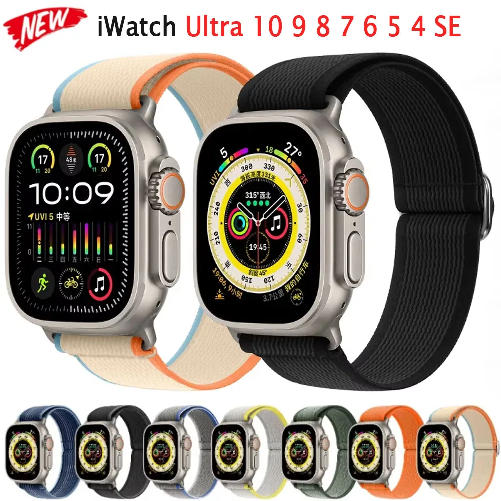 

Nylon Elastic Strap for Apple Strap Ultra 49mm 10 9 8 7 45mm 41mm 42mm 46mm Breathable Bracelet IWatch 6 5 4 SE40mm 44mm Correa