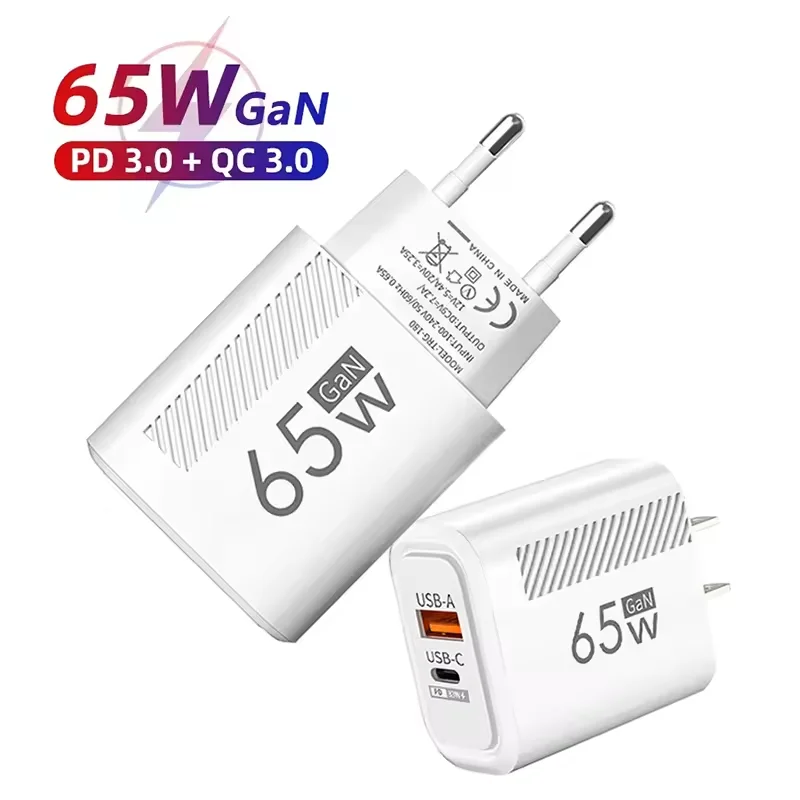 

Быстрое зарядное устройство USB C GaN, 65 Вт, быстрое зарядное устройство USB Type C, настенный адаптер для быстрой зарядки для iPhone, Samsung, Xiaomi, Huawei, портативное зарядное устройство PD с разъемом европейского/американского стандарта