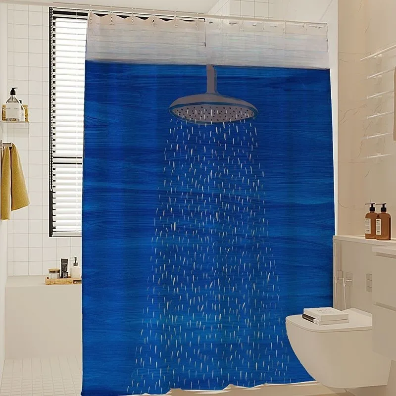 

Bathroom shower curtain, tarp toilet bath shower quick drying curtain