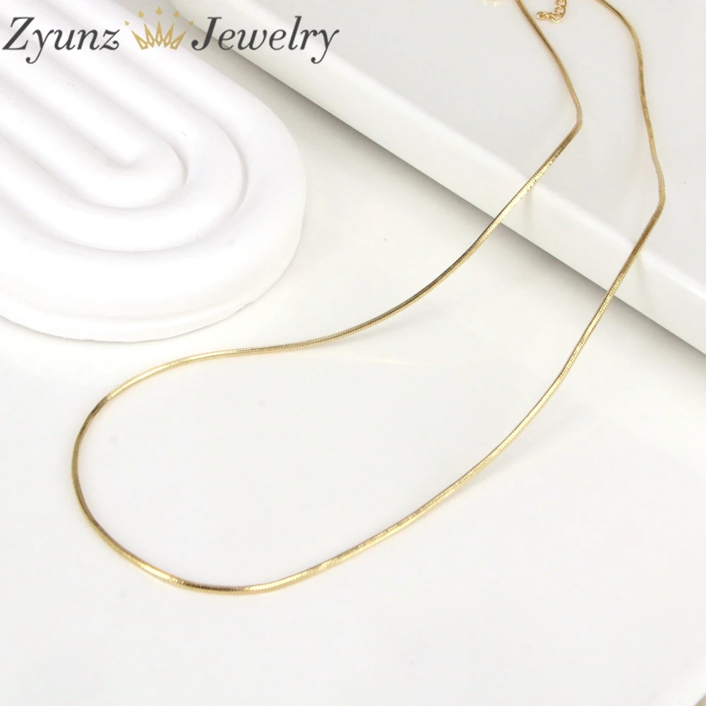 20PCS, 18K Gold Plated Snake Link Box Heart Chains For Jewelry Making 45cm Brass Metal Necklace Chains For Necklace Making