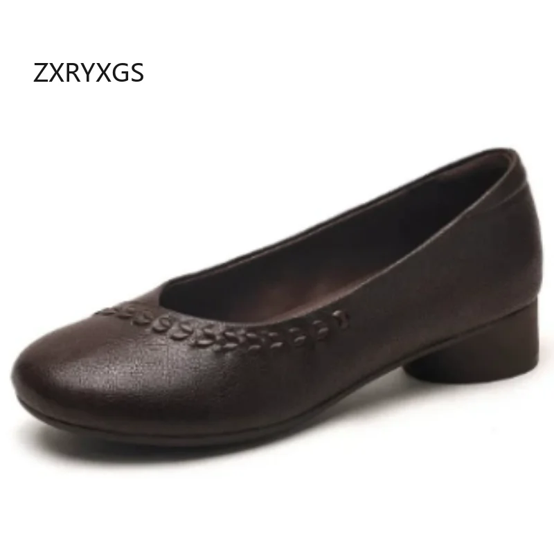 zxryxgs-premium-sheepskin-round-toe-shallow-mouth-low-heels-2026-autumn-women's-real-leather-shoes-fashion-elegant-banquet-shoes