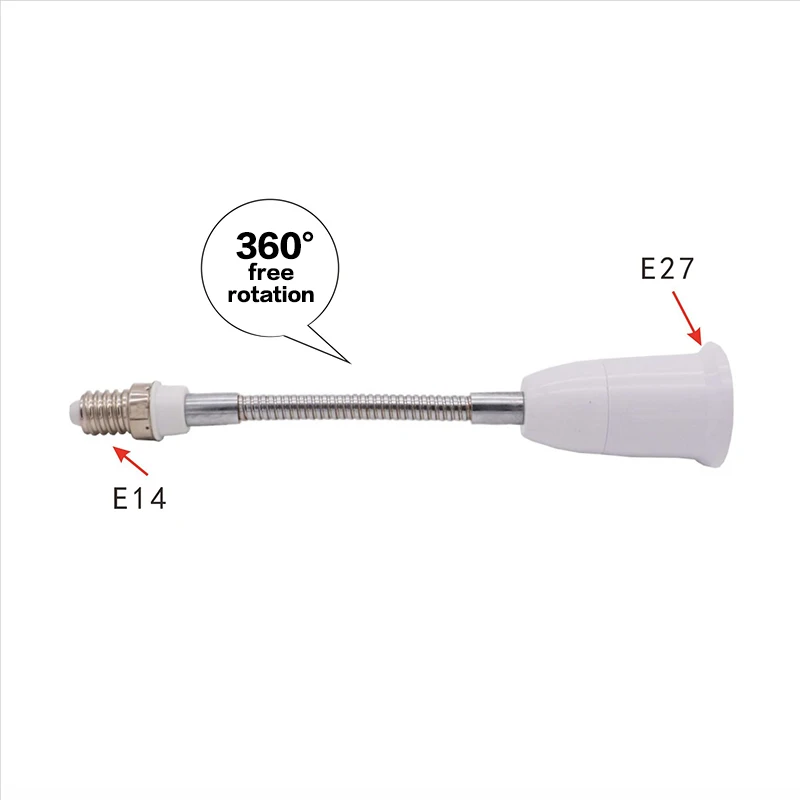 Adaptateur LED E14 à inda E14-E27 arc-en-ciel Capuchon de lampe Conversion Base de lampe Mur Support flexible Prise de lumière Convertisseur Bases Extender