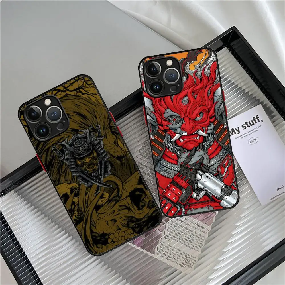 Samurai Of The Wild Phone Case For iPhone 16 Pro Max 15 14 13 12 X XR XS XSMAX 8 7 Plus Skin Feel Scrub case