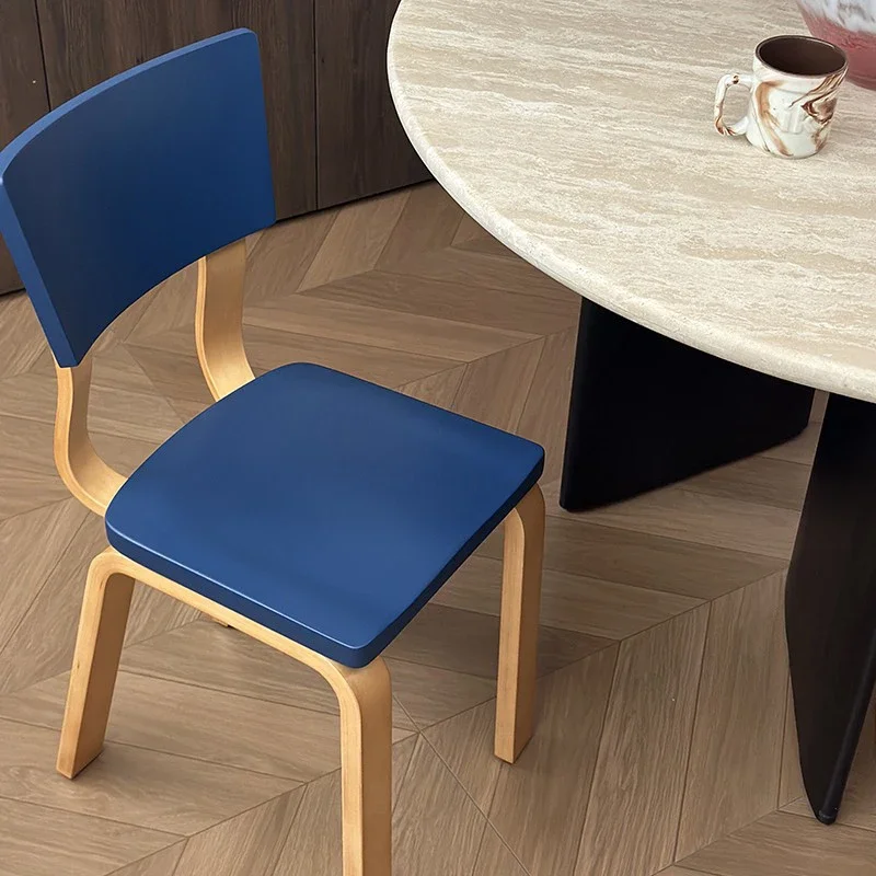 Colorful Dining Chair Nordic Internet Celebrity Ins Dopamine Chair Curved Wood Small Apartment Designer Dining Room Furniture