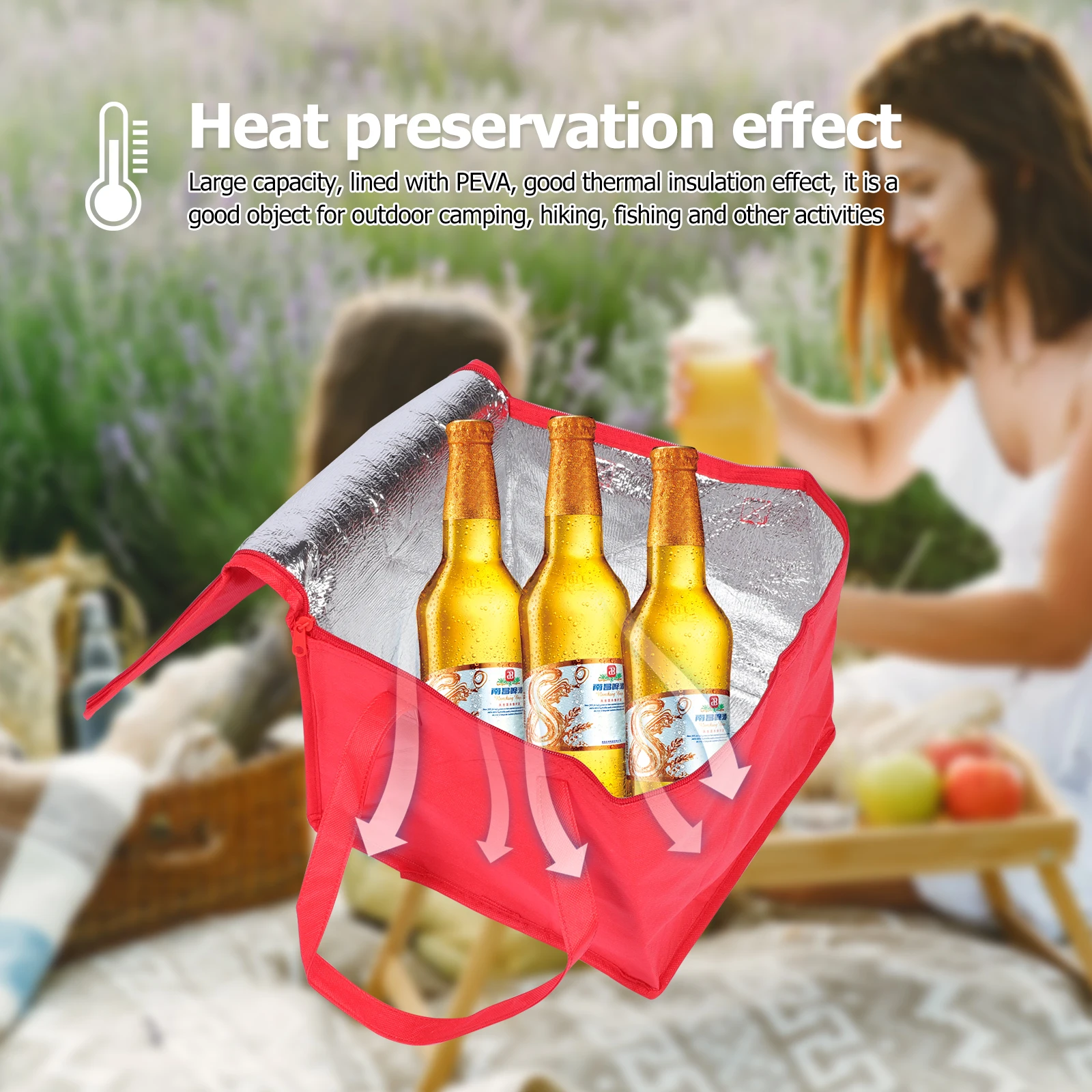 

Large Heat Preservation For Takeout Delivery Thermal Insulation Portable Pizza Storage Picnic Lunch Pouch Outdoor Bbq