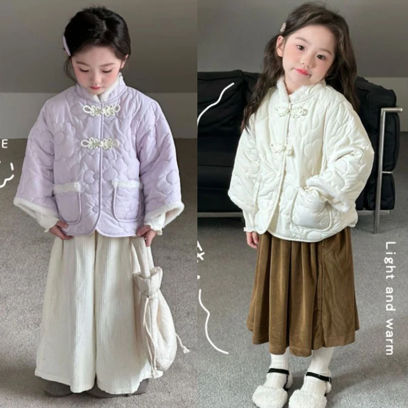 Kızlar kışlık montlar Sıcak tutmak için kadife ekleyin Erkek modasının Kore versiyonu Joker aşağı ceket 2-7 yaş yeni çocuk giyim
