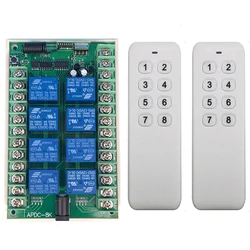 DC 12V 24V 8 CH Channels 8CH RF Wireless Remote Control Switch Remote Control System receiver transmitter 8CH Relay 315/433 MHz