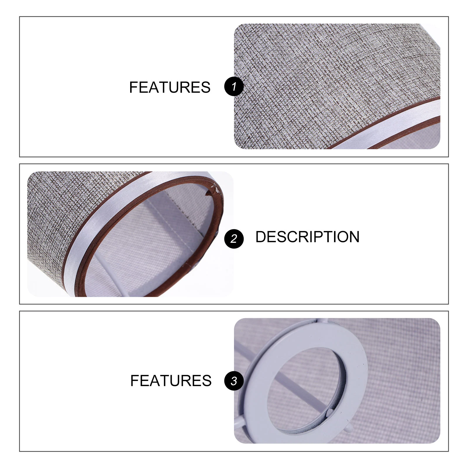 

Premium Linen Lamp Shade E14 Cloth Lampshade Fabric Cover for Table Floor Pendant Light Home Hotel Decoration Grey Eye