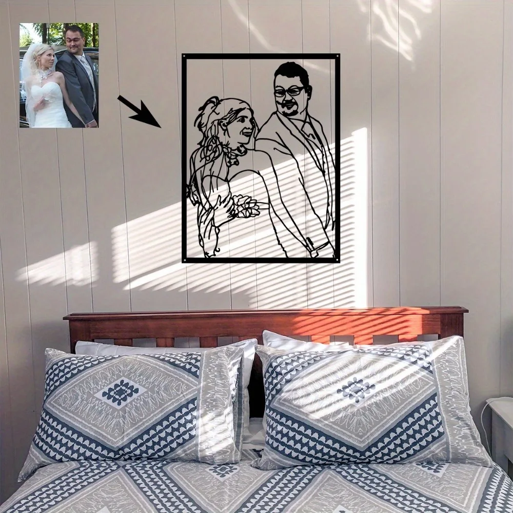 Custom Photo Metal Picture Frame, Personalized Wall Craft, Exquisite Home Decor Gift For Relatives (Only For Decoration)