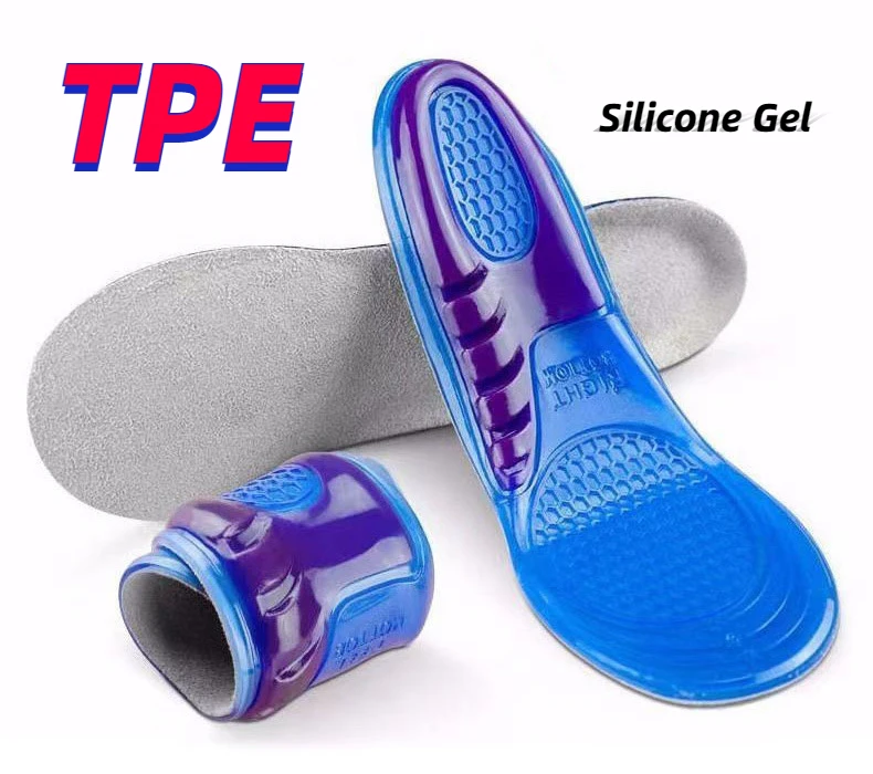 Silicone Insoles Sweat Absopt Deodoriaztion Adult Kids Sports Insole Foot Pain Antislip Silicone Gel Soft Shock absorpt Inserts