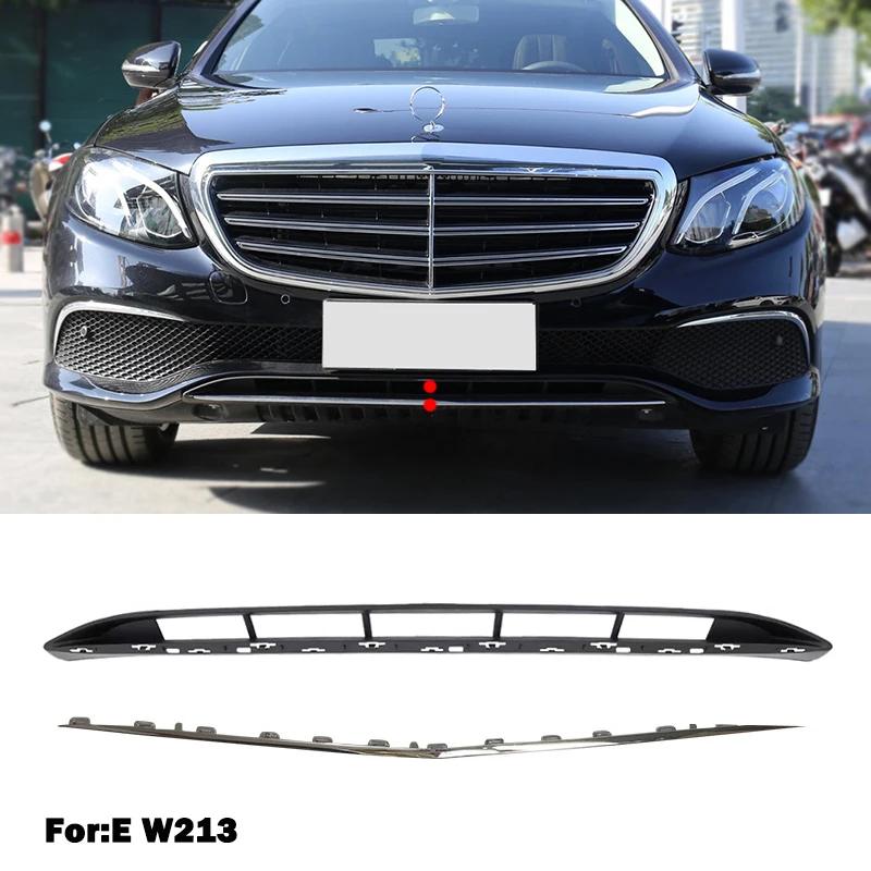 A2138850300 A2138850100 For Mercedes Benz E Class W213 E200 E350e E400 Front Bumper Spoiler Chrome Chromium Trim