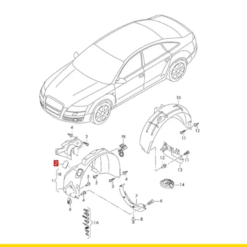 SZCH Automotive Wheel Well Liner Mud Guard For Select Model Replace 4F0809967