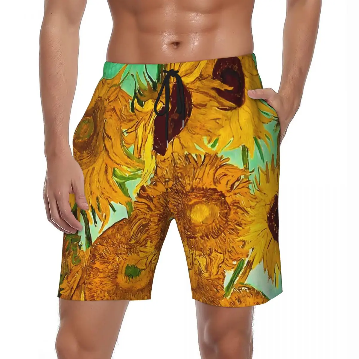 

Купальный костюм Ван Гог, шорты для доски, летние классические пляжные шорты художника, мужские дышащие пляжные плавки для бега и серфинга