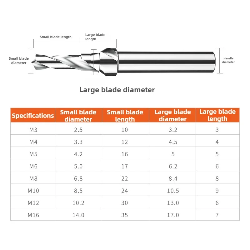 Wiertło centrujące typu C Composite Center Step Diamond M3 4, 5, 6, 8, 10, 12, 16, 20, 24