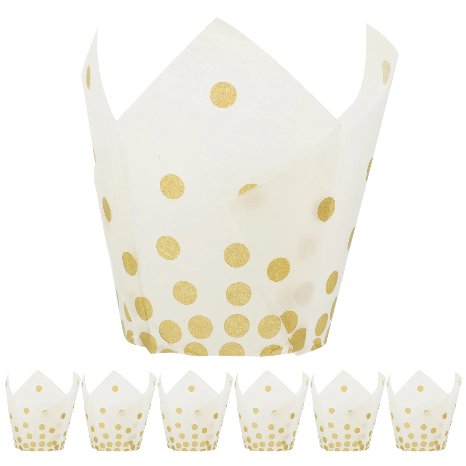 

50 шт. вкладыши для кексов в горошек, держатель для бумажных стаканчиков для выпечки, золотые точки, пергаментные футляры для торта, кексов, свадебные лакомства