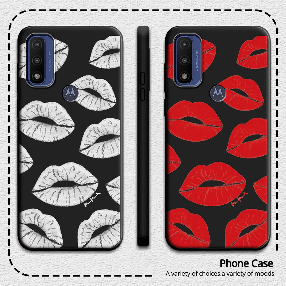 For Moto G Pure Power G 5G Plus 2022 2024 Case For Motorola Moto G Power MotoG 5G 2024 Lip Printed Silicone Phone Cover Fundas