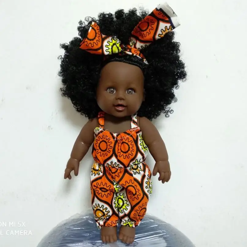 

Wholesale plastic lifelike 12inch afro black baby doll for kids