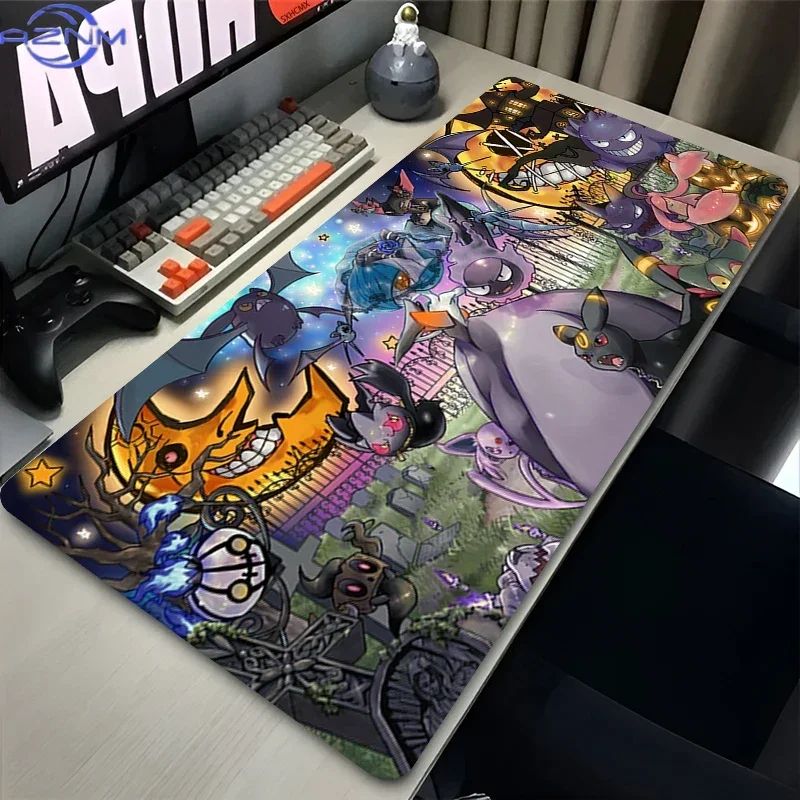 Umbreon Espeon Autumn Japanese Scenery Anime Large Mousepad, Rubber Non Slip TCG Playmat, Trading Card Game Desk Table Pad for G