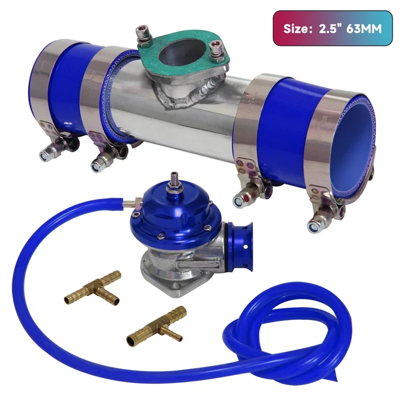

Blow Off Valve BOV 10PSI +Type RS 2.5" 63mm Flange Pipe Adapter Silicone hose kit Black / Blue / Red