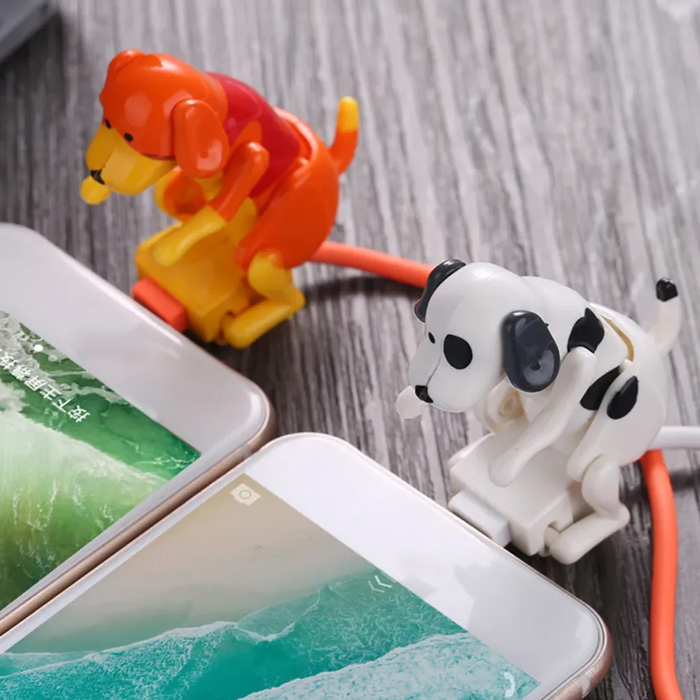 MVQF Funny Humping Dog Fast Charger Cable Data Cable for IPhone Mobile Phone Charging Line Prank Gifts Decompression Toys