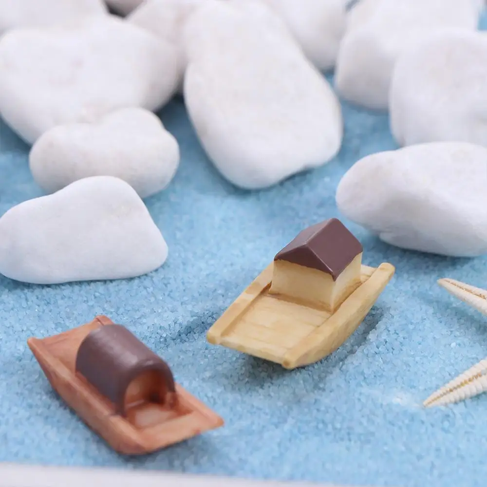 

Micro Landscape Micro Landscape Boat Resin Wooden Boat Resin Wooden Boat Decoration Retro Figurines Art Crafts Bonsai Ornaments