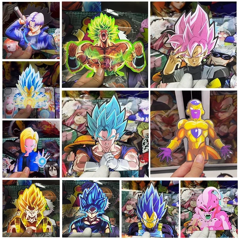 DRAGON BALL NARUTO Anime 3D Lenticular Sticker Goku, Vegeta Waterproof Decals for Car Refrigerator Skateboard Etc.kid's Gifts